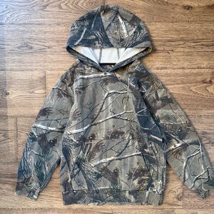 Vintage Youth Camo Hoodie Game Winner Size XL